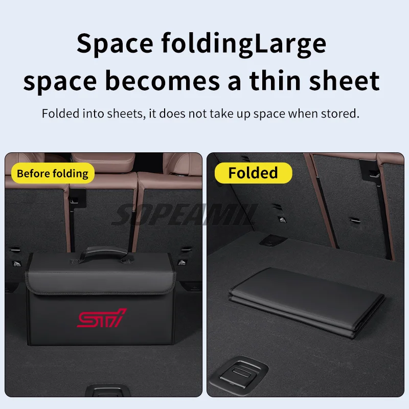 Car Trunk Storage Box Subaru STI FORESTER ASCENT BRZ IMPREZA LEGACY LEVORG OUTBACK WRX XV Organizer Foldable Stowing Tidying Bag thumbnail 6