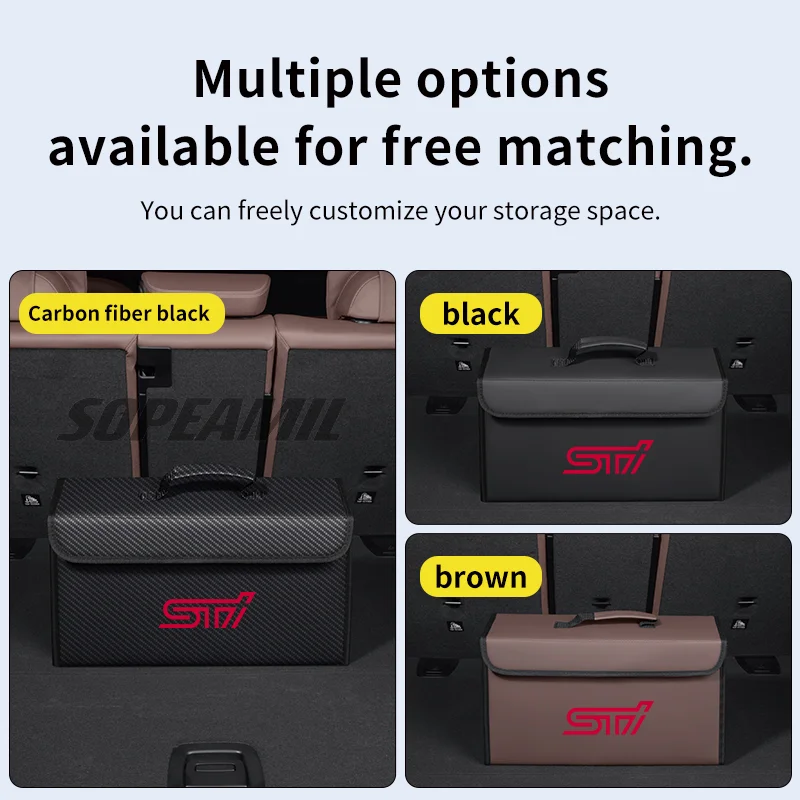 Car Trunk Storage Box Subaru STI FORESTER ASCENT BRZ IMPREZA LEGACY LEVORG OUTBACK WRX XV Organizer Foldable Stowing Tidying Bag thumbnail 5
