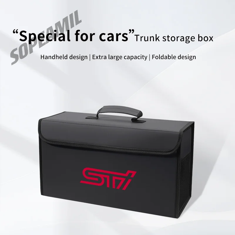 Car Trunk Storage Box Subaru STI FORESTER ASCENT BRZ IMPREZA LEGACY LEVORG OUTBACK WRX XV Organizer Foldable Stowing Tidying Bag thumbnail 4