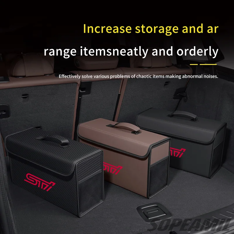 Car Trunk Storage Box Subaru STI FORESTER ASCENT BRZ IMPREZA LEGACY LEVORG OUTBACK WRX XV Organizer Foldable Stowing Tidying Bag thumbnail 3