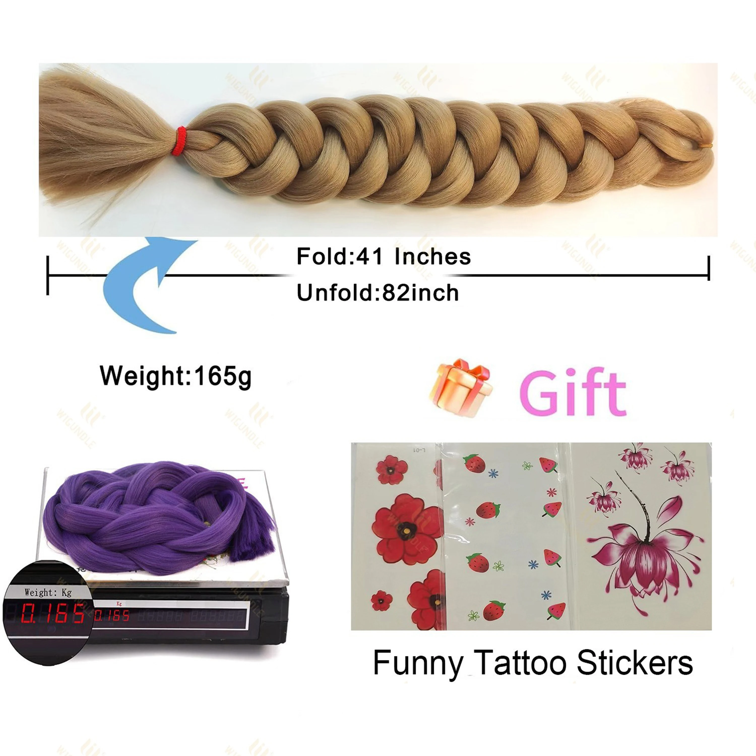 Jumbo BraIding Hair Extensions 82inches Synthetic Crochet Braid Hair Extension for Box Twist Braids Pre-stretched Braiding Hair thumbnail 2