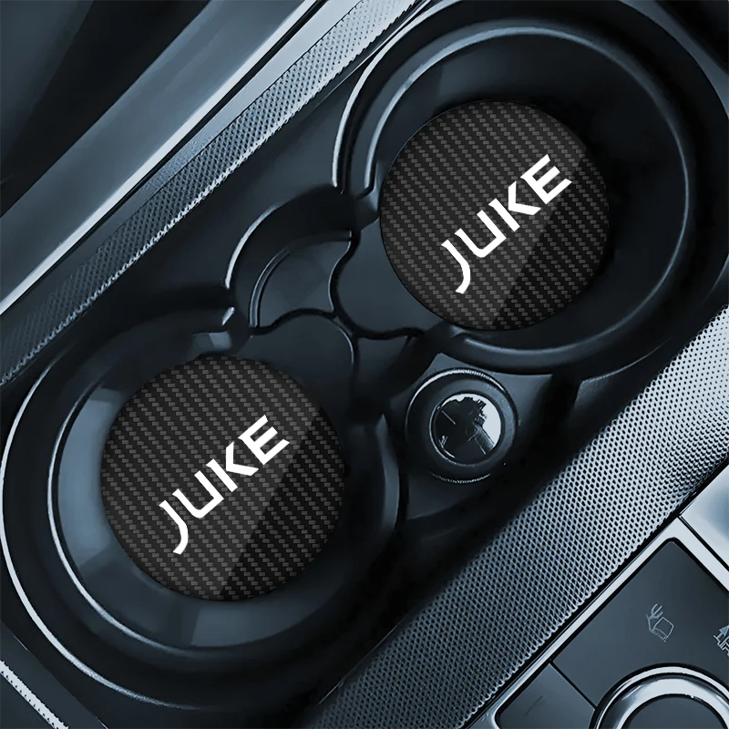 2Pcs Leather Car Cup Holder Pad for Nissan Juke F15 F16 Auto Water Bottle Coaster Anti Slip Mat Decoration Accessories