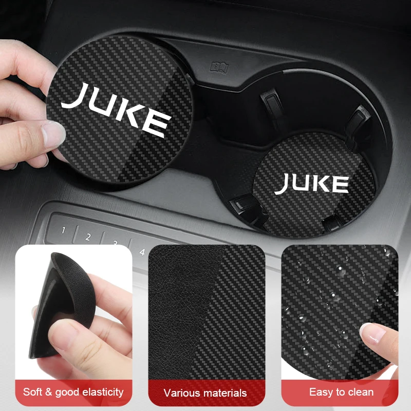 2Pcs Leather Car Cup Holder Pad for Nissan Juke F15 F16 Auto Water Bottle Coaster Anti Slip Mat Decoration Accessories thumbnail 3