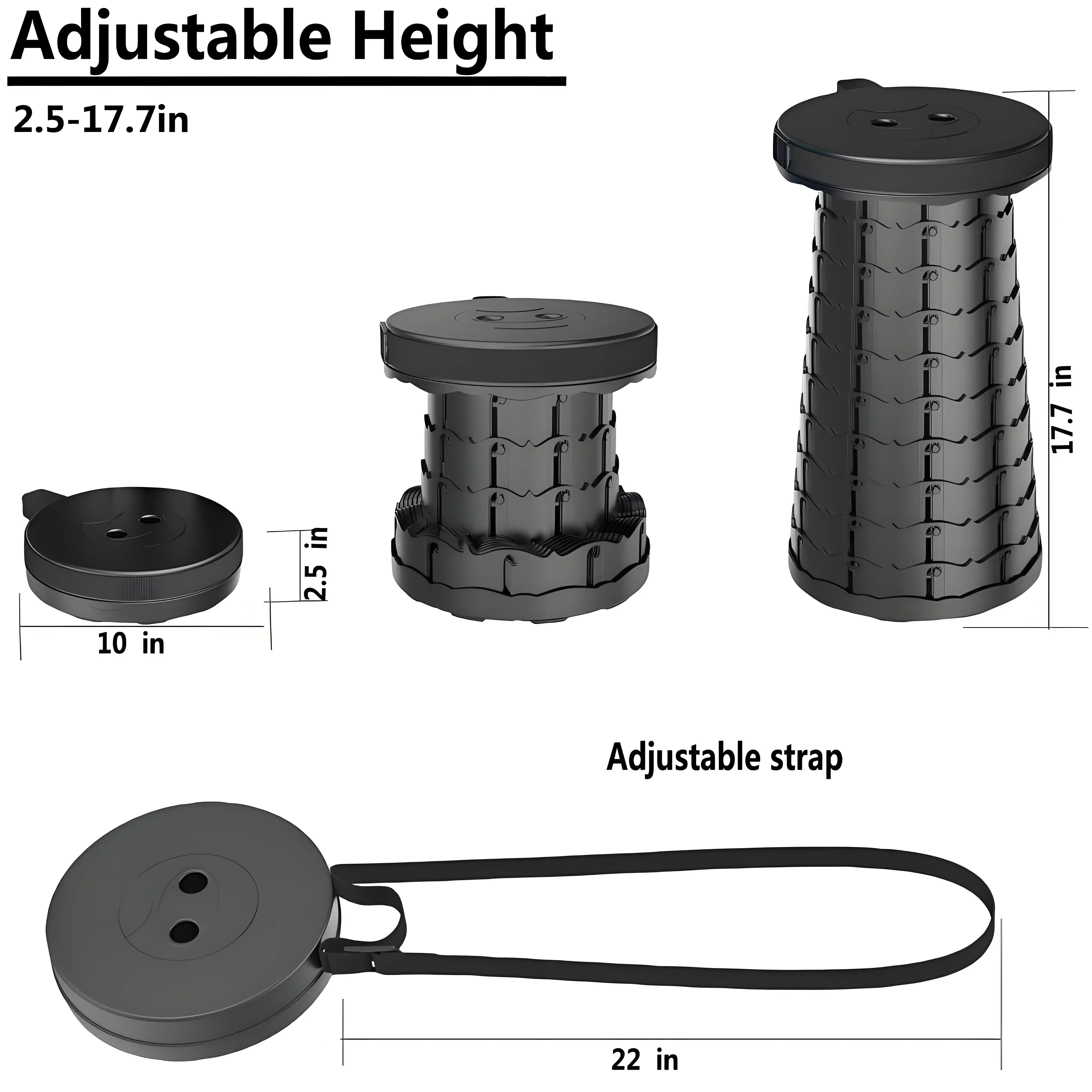 Portable Folding Stool Capacity Compact Camping Seat | Lightweight for Fishing Hiking Outdoor Events Subway Bus Commuting thumbnail 5