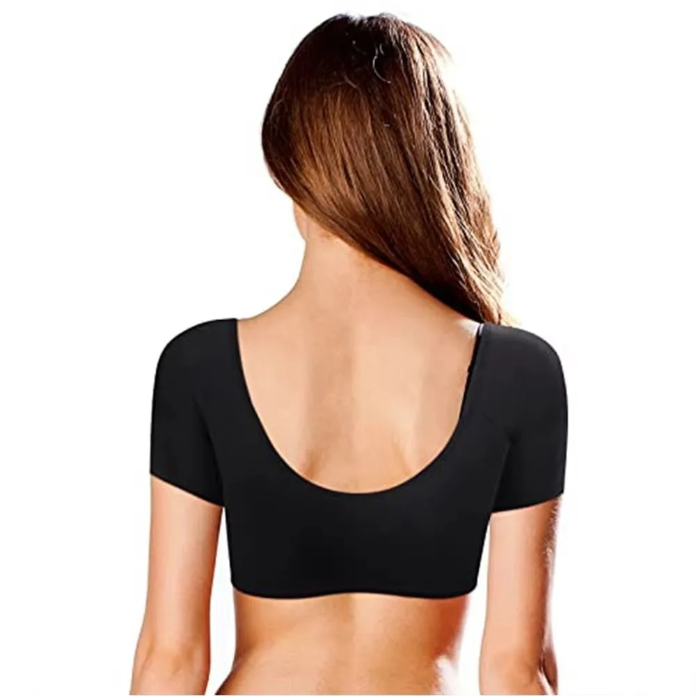 Summer Reusable Sweat T-Shirt Washable Solid Color Underarm Sweat Vest Silk Soft Sweats Proof Vest Underwear thumbnail 2
