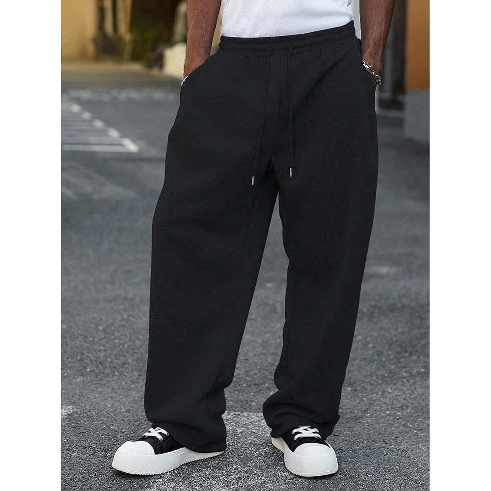Men's Joggers Sweatpants Loose Fit Straight Leg Casual Pants with Drawstring Elastic Waist American Style Comfort for Sports thumbnail 4