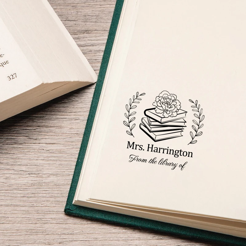 ‌Personalized Teacher Stamp with Ex Libris Design - Customizable Library Book Seal for Educators & Academic Institutions thumbnail 3