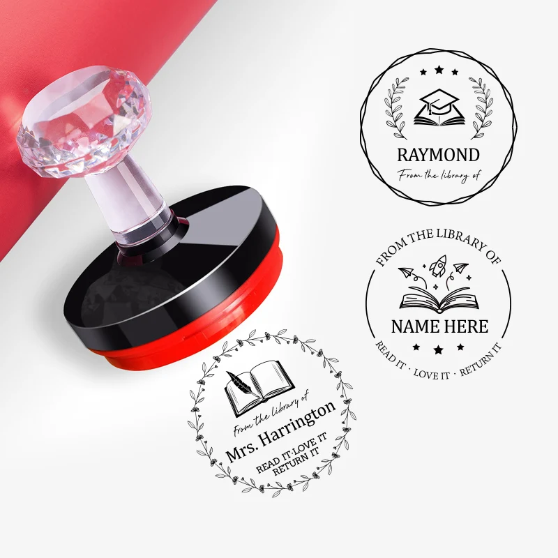 ‌Personalized Teacher Stamp with Ex Libris Design - Customizable Library Book Seal for Educators & Academic Institutions thumbnail 4