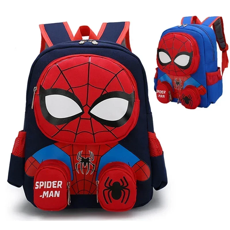 @- Spiderman Kawaii Backpacks Super Heroes Student School Bag Cartoon 3d Stereo Kindergarten Backpack Children's Travel Bag Gift