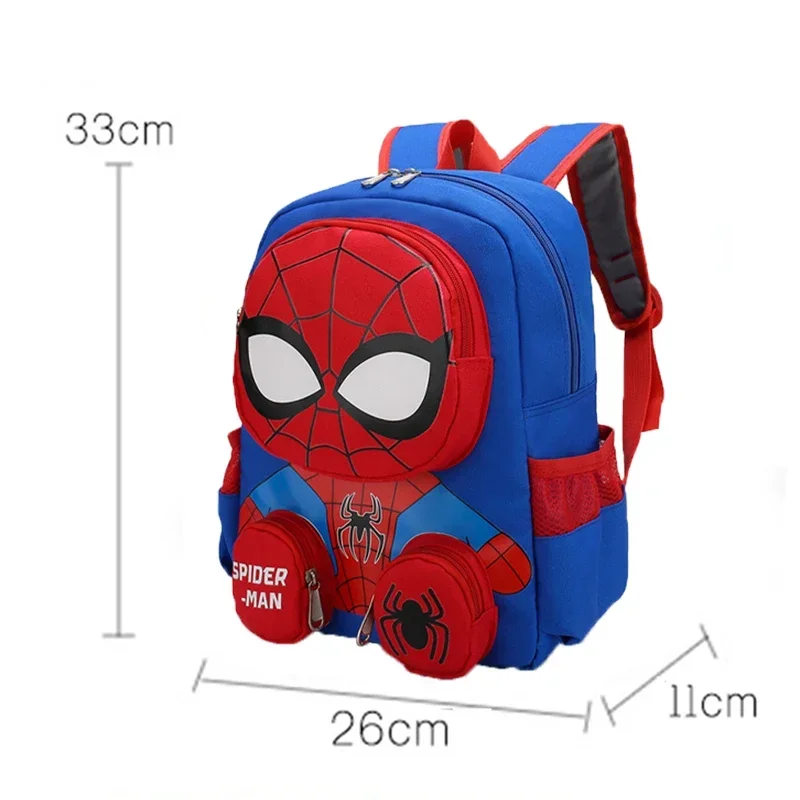 @- Spiderman Kawaii Backpacks Super Heroes Student School Bag Cartoon 3d Stereo Kindergarten Backpack Children's Travel Bag Gift thumbnail 6