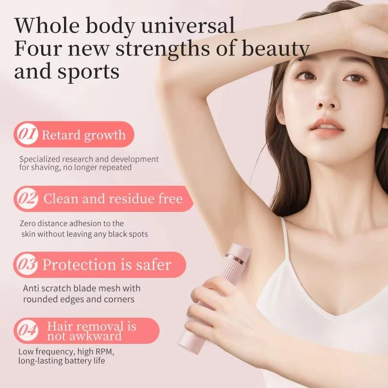 2026 New Women Electric Shaver Waterproof 2 in 1 Double Head Bikini Hair Trimmer Detachable Head Wet Dry Shaver thumbnail 3