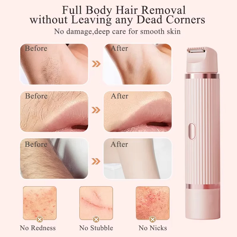 2026 New Women Electric Shaver Waterproof 2 in 1 Double Head Bikini Hair Trimmer Detachable Head Wet Dry Shaver thumbnail 5