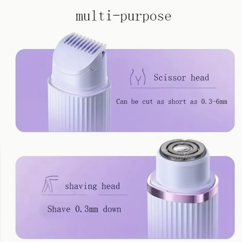 2026 New Women Electric Shaver Waterproof 2 in 1 Double Head Bikini Hair Trimmer Detachable Head Wet Dry Shaver thumbnail 6
