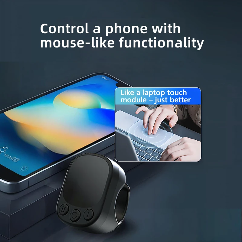 Tiktok Scrolling Ring Remote Control Touchpad Camera Shutter Mouse Ring for Short Video Control Compatible with iPhone iPad thumbnail 5