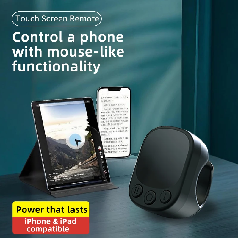 Tiktok Scrolling Ring Remote Control Touchpad Camera Shutter Mouse Ring for Short Video Control Compatible with iPhone iPad thumbnail 4