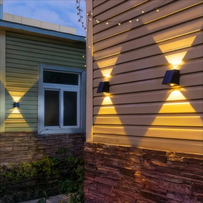 Solar Outdoor Wall Light Up Down,Waterproof Outdoor Lamp  Wall Sconces Lights for Garage Garden Yard thumbnail 4