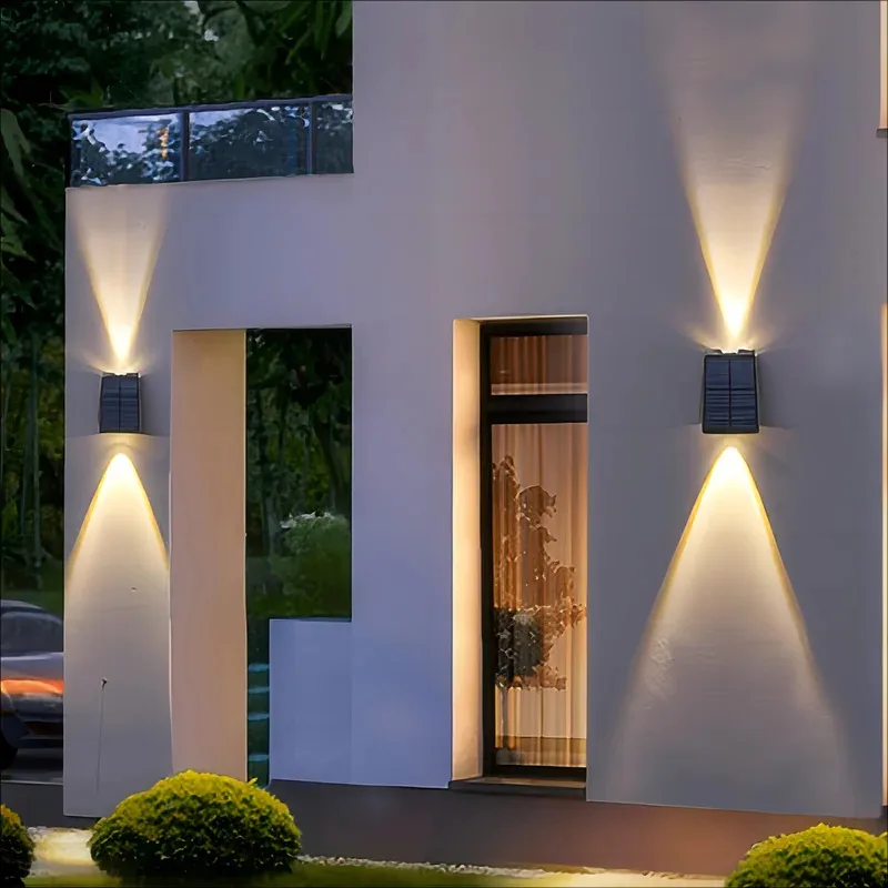Solar Outdoor Wall Light Up Down,Waterproof Outdoor Lamp  Wall Sconces Lights for Garage Garden Yard thumbnail 5