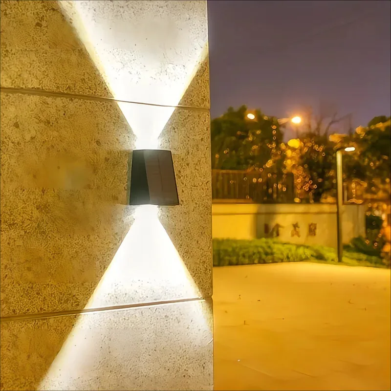 Solar Outdoor Wall Light Up Down,Waterproof Outdoor Lamp  Wall Sconces Lights for Garage Garden Yard thumbnail 2