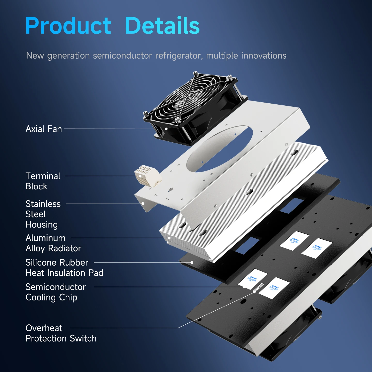 ENMG High-Power Semiconductor Refrigeration Chip Cooling Module for Industrial Cabinet Fan Radiator Electronic Air Conditionet. thumbnail 3