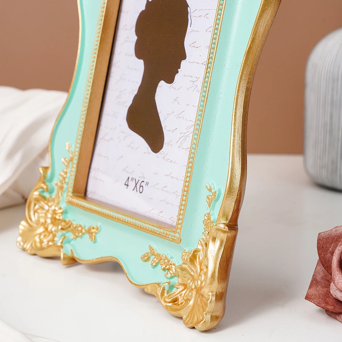 1PC, European-style three-dimensional patterned decorative photo frame, home desktop decoration photo display frame thumbnail 5