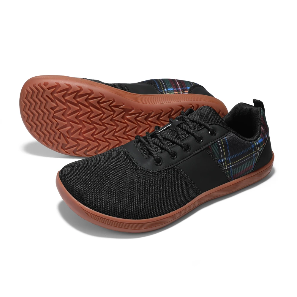 Oiaano Wide Toe Barefoot Unisex Man Black Shoes Minimalist Walking Sneakers Zero Soles Breathable Comfortable Outdoor Running