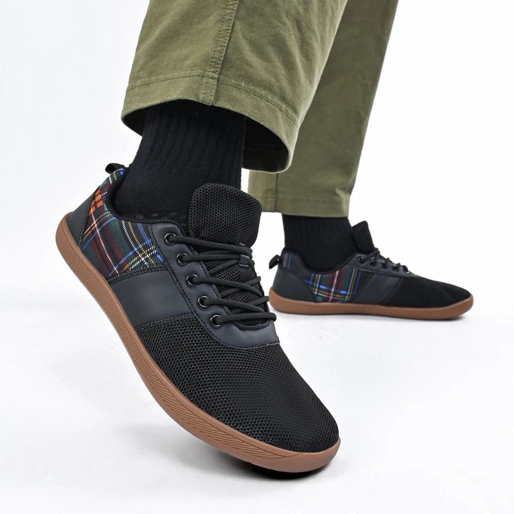 Oiaano Wide Toe Barefoot Unisex Man Black Shoes Minimalist Walking Sneakers Zero Soles Breathable Comfortable Outdoor Running thumbnail 4