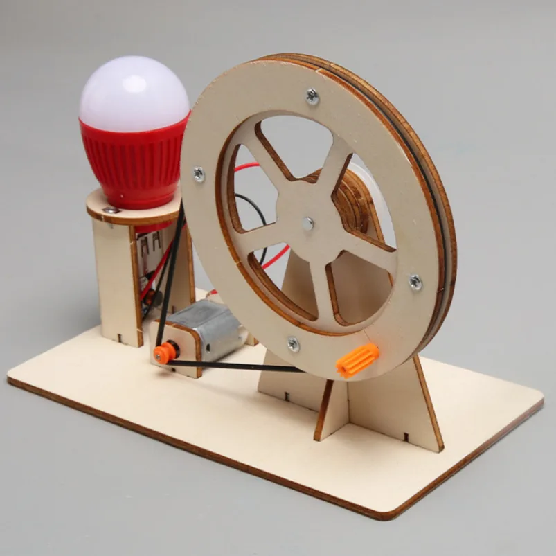 Mini DIY Hand Crank Generator Light Bulb STEM Science Experiment Kit & Education Model for Children Gift Toy Learning Project thumbnail 2