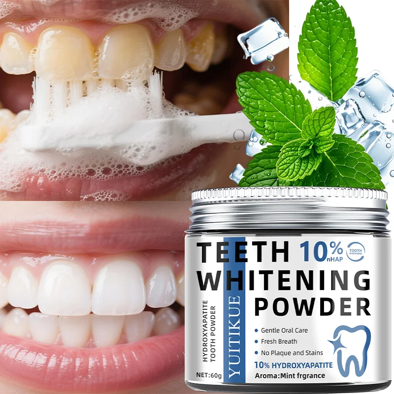 10% Sodium Hydroxide Teeth Whitening Powder Gentle Oral Care Freshens Breath No Tooth Plaque Or Stains 10% Hydroxyapatite thumbnail 2