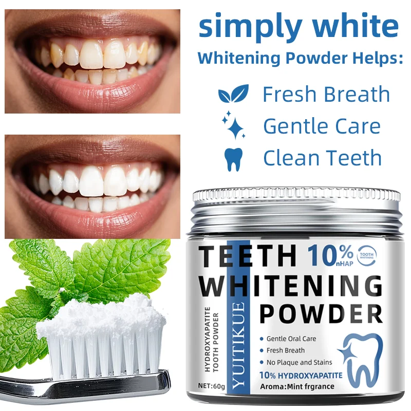 10% Sodium Hydroxide Teeth Whitening Powder Gentle Oral Care Freshens Breath No Tooth Plaque Or Stains 10% Hydroxyapatite thumbnail 4