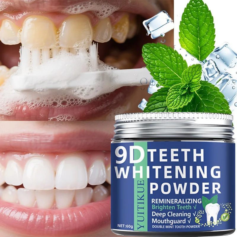 9D Teeth Whitening Powder Dual Mint Mineralization Deep Cleaning Toothpaste Teeth Whitening Agent Dental Care thumbnail 2
