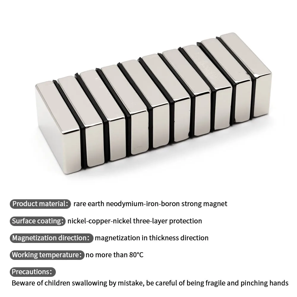 40x25x10mm Super Strong Neodymium Magnet N35 NdfeB Permanent Magnetic imanes Block Powerful Magnets Refrigerator thumbnail 3