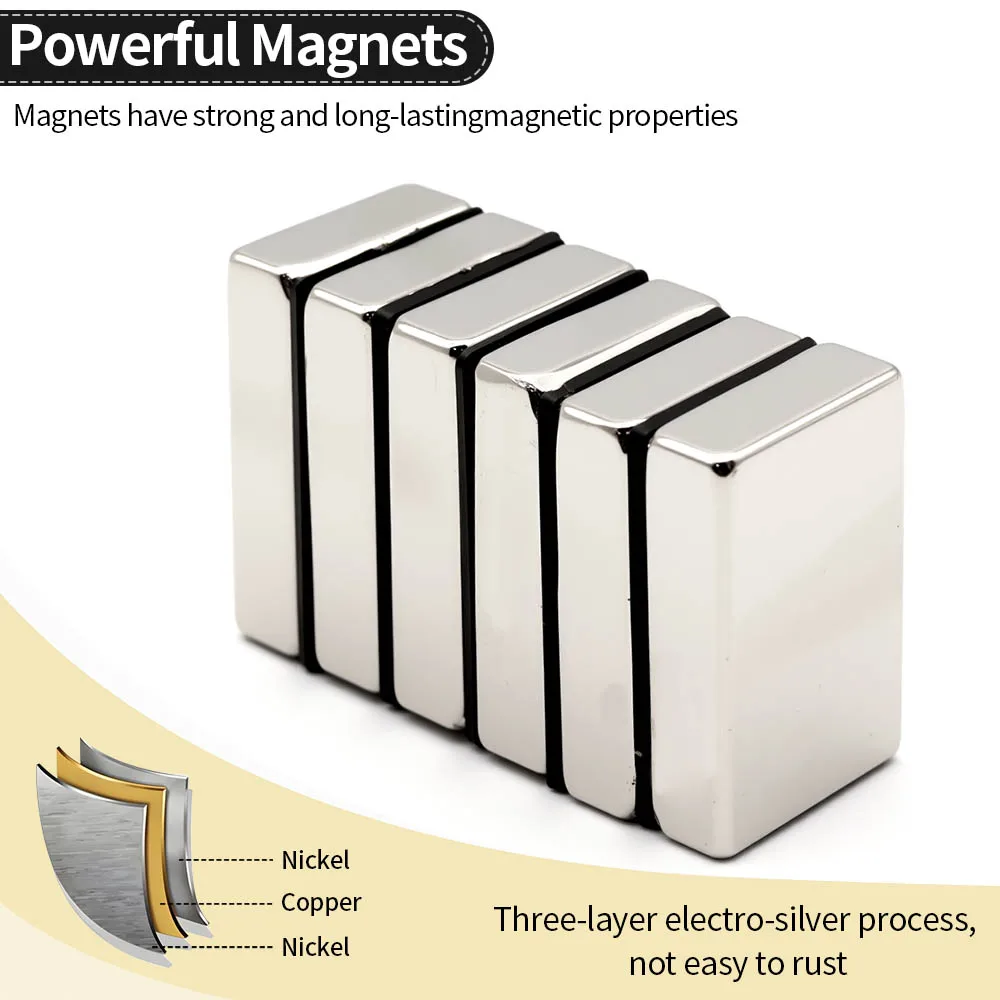 40x25x10mm Super Strong Neodymium Magnet N35 NdfeB Permanent Magnetic imanes Block Powerful Magnets Refrigerator thumbnail 4