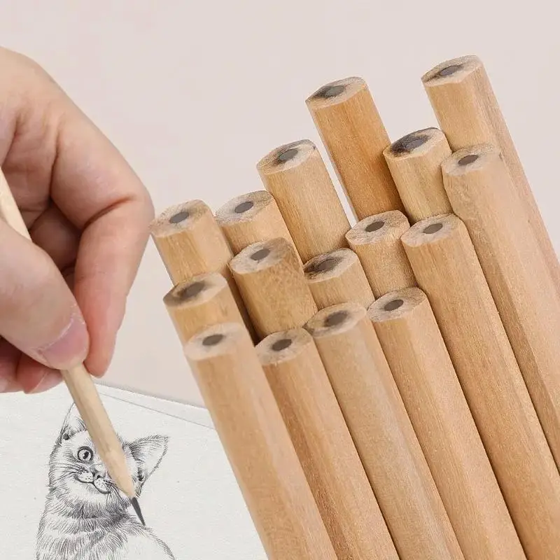 50PCs Practical Natural Wood Pencil HB Black Hexagonal Standard Pencil for Stationery Office School Supplies thumbnail 3