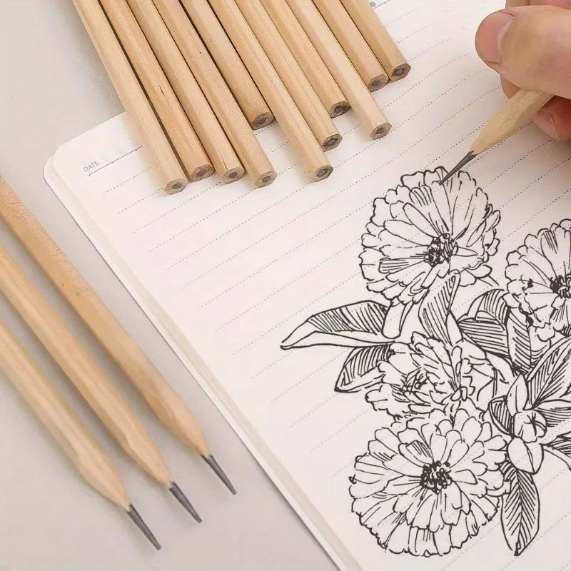 50PCs Practical Natural Wood Pencil HB Black Hexagonal Standard Pencil for Stationery Office School Supplies thumbnail 5