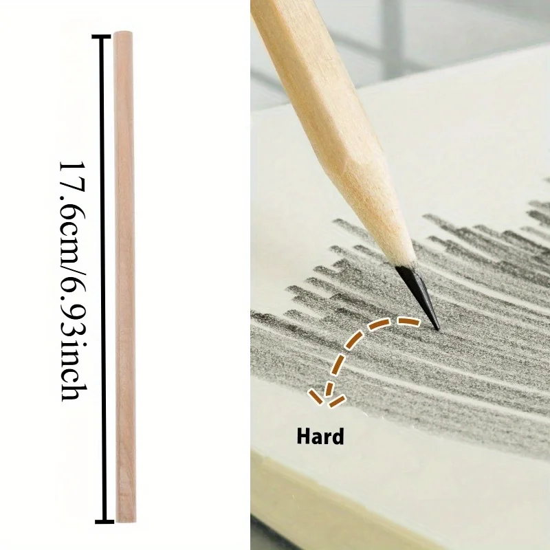 50PCs Practical Natural Wood Pencil HB Black Hexagonal Standard Pencil for Stationery Office School Supplies thumbnail 2