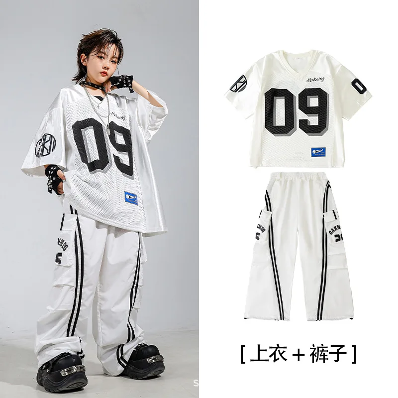 Street Dance Children's Dance Trendy Clothes Boys Fried Street Hip Hop Suit Girls Jazz Dance Catwalk Performance thumbnail 6