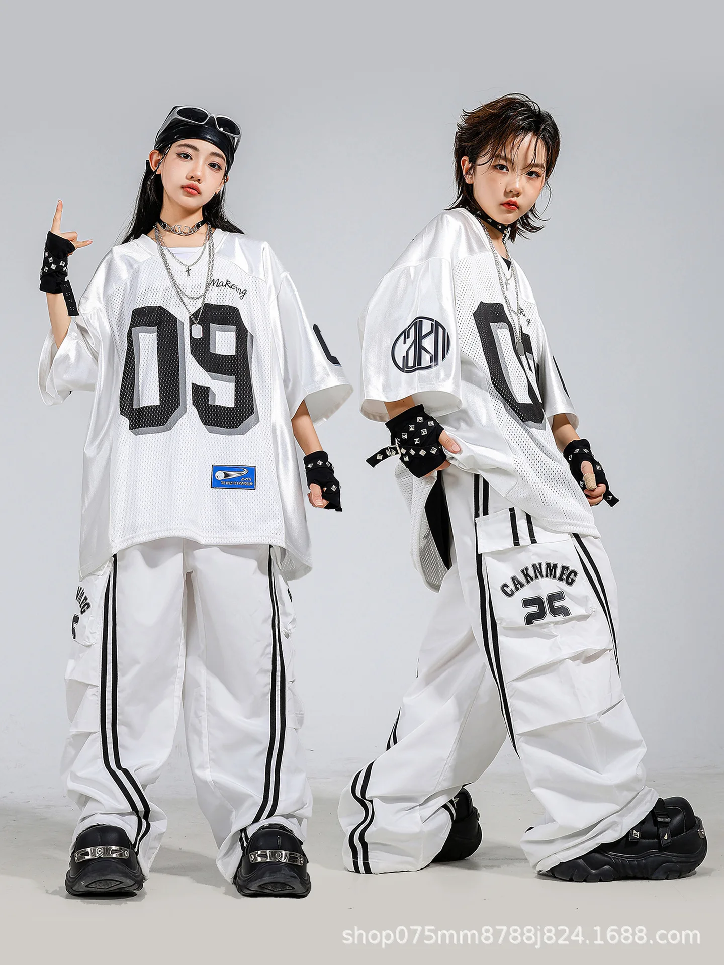 Street Dance Children's Dance Trendy Clothes Boys Fried Street Hip Hop Suit Girls Jazz Dance Catwalk Performance thumbnail 2