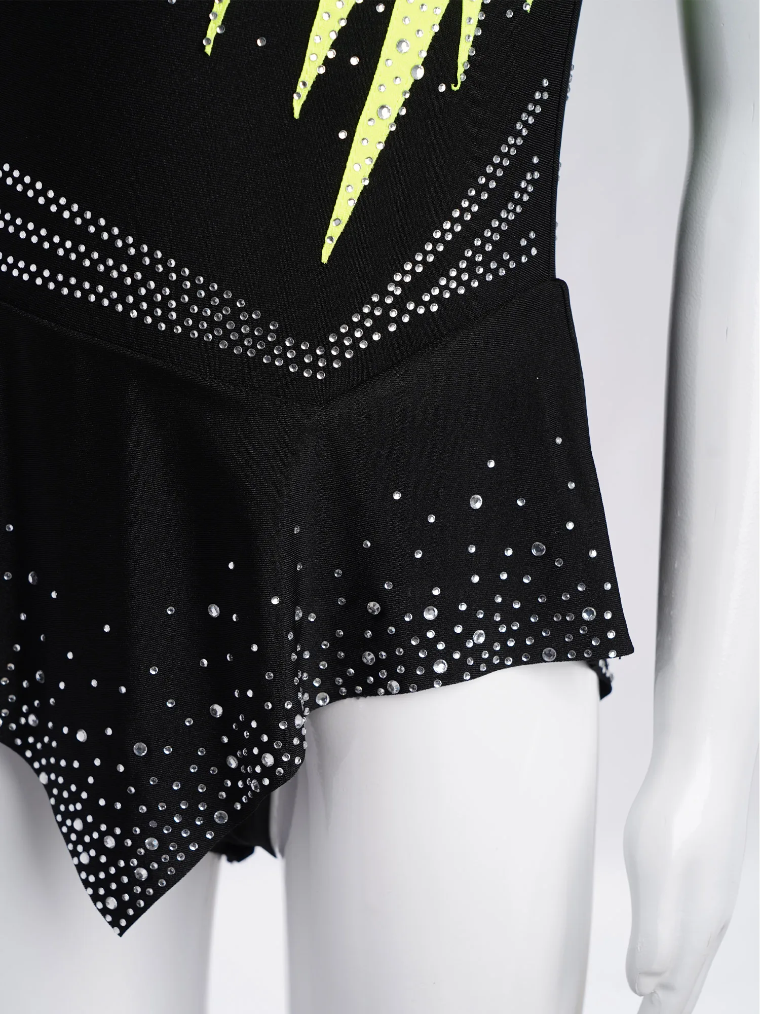 Kids Girls Rhythmic Gymnastics Leotard Dress Rhinestones Figure Skating Rumba Latin Dance Cha-Cha Bodysuit Performance Costume thumbnail 5