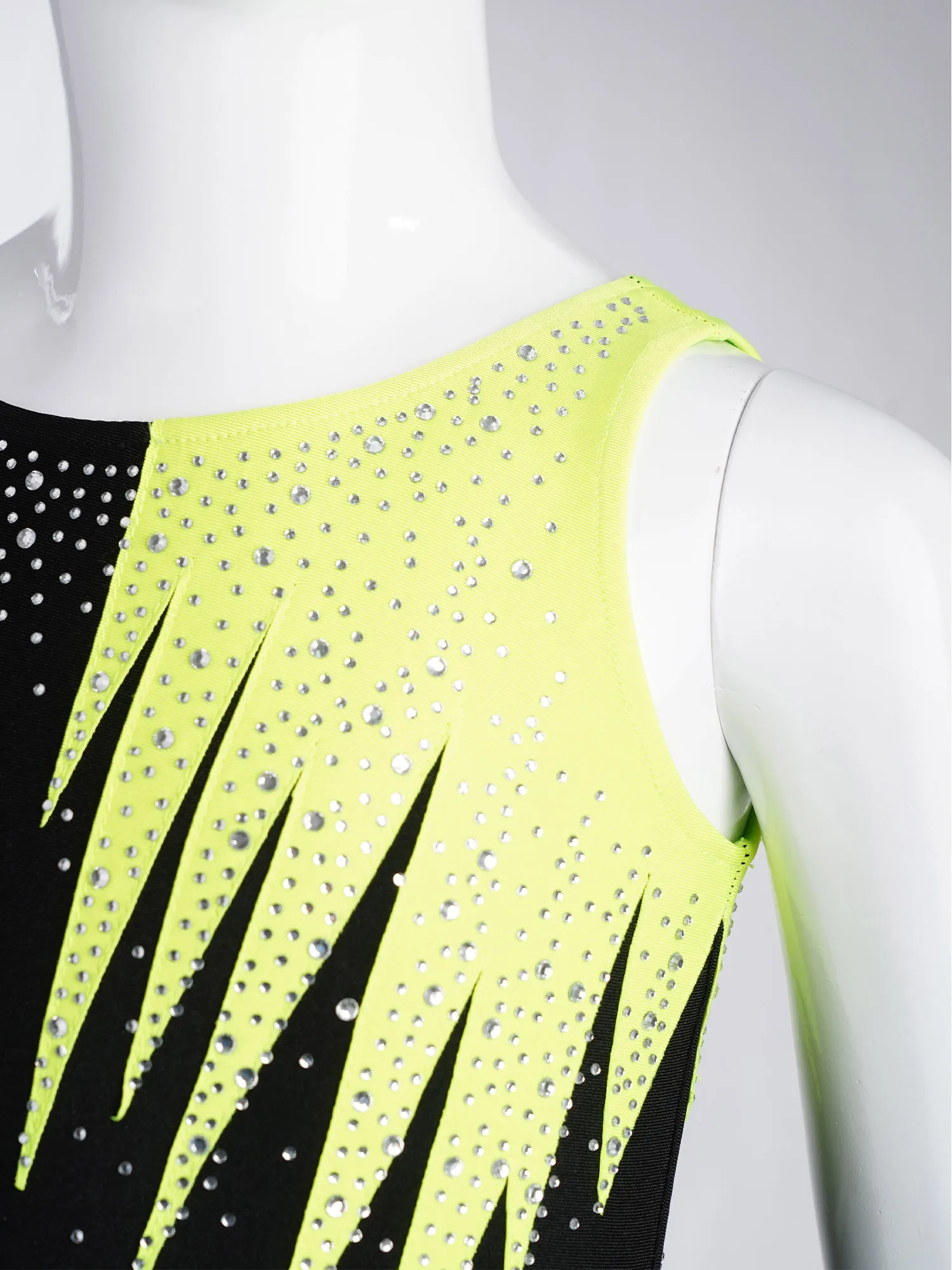 Kids Girls Rhythmic Gymnastics Leotard Dress Rhinestones Figure Skating Rumba Latin Dance Cha-Cha Bodysuit Performance Costume thumbnail 4