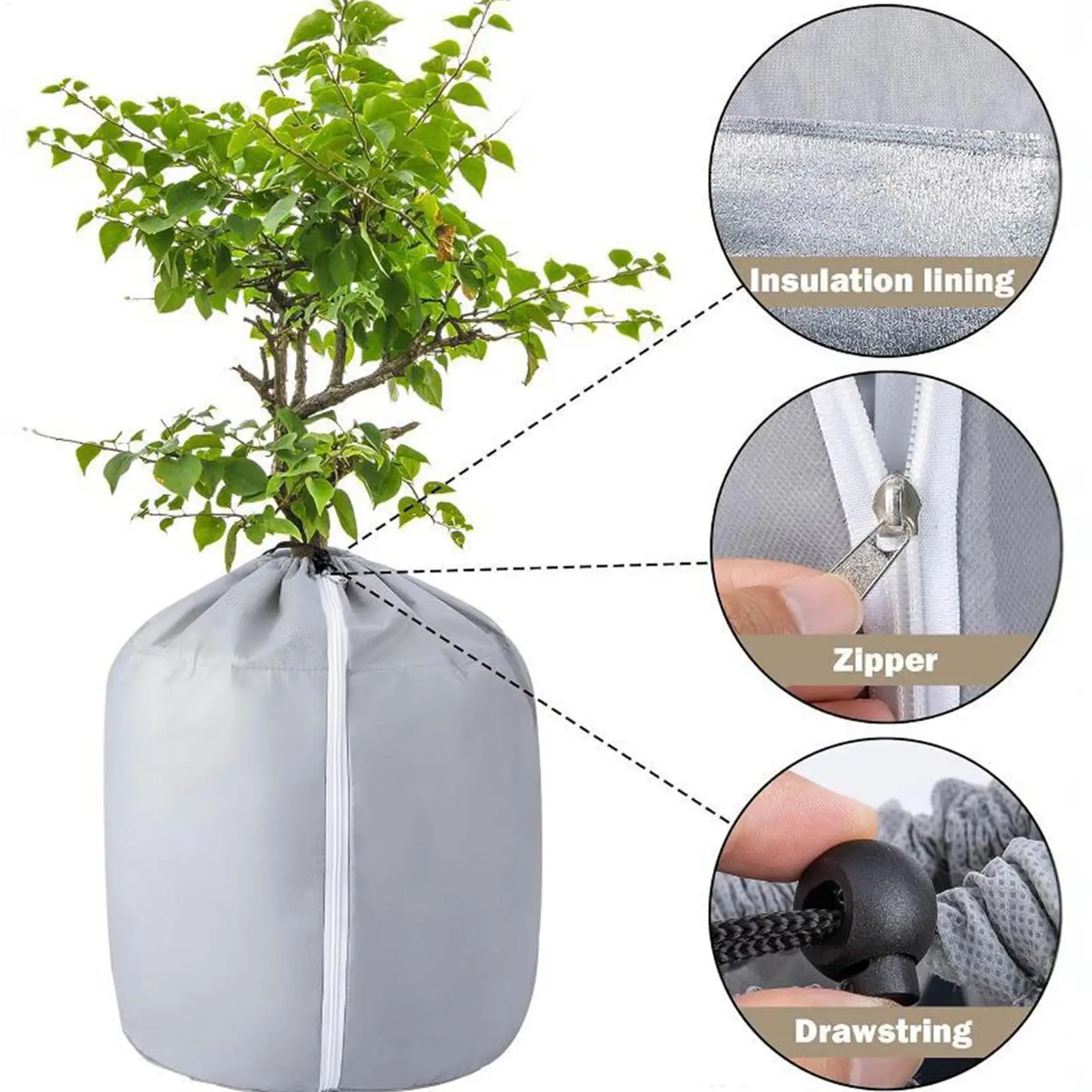 Winter Freeze Protection Plant Covers Reusable Garden Drawstring Plant Frost Protection Cover With Zipper For Outdoor plant thumbnail 6