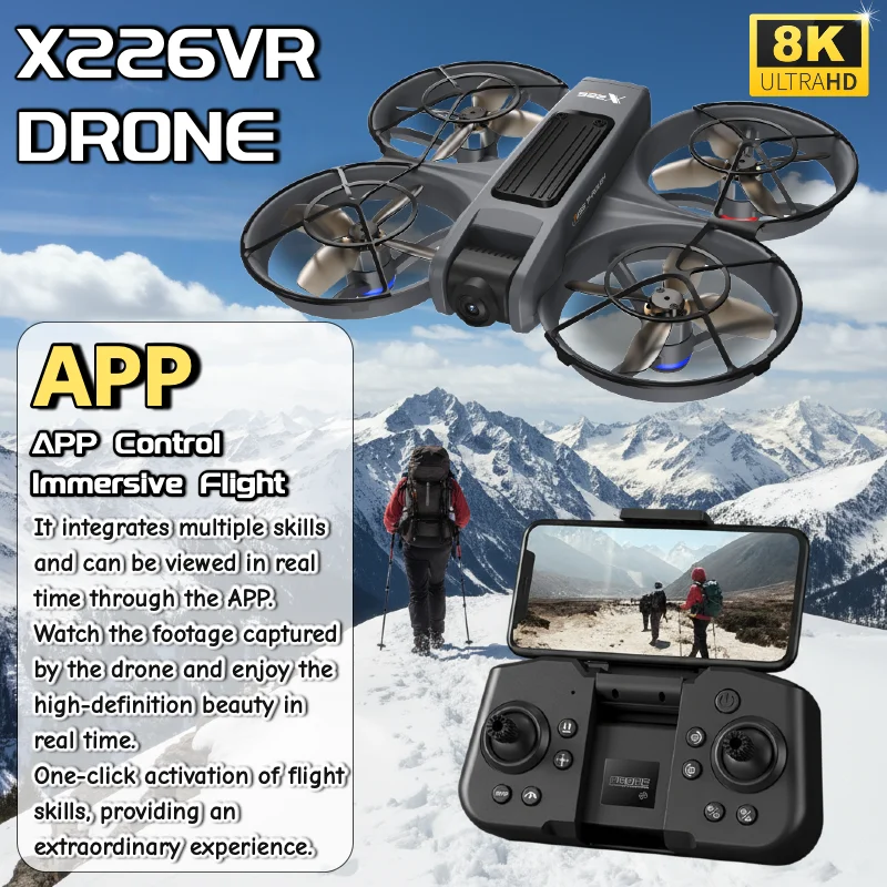 NEW for Genuine X226VR/X226 Mini Drones 8K Professional Remote Control Helicopter Plane RC Dron with Screen Quadcopter Toys Gift thumbnail 6