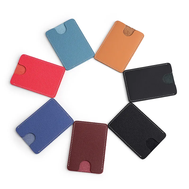 New Cow Leather Men's Card Bag Coin Purse Slim Credit Card Holder Wallet For Men and Women ID Card Pocket thumbnail 2