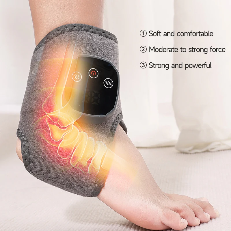 Electric Heat And Vibration Ankle Wrist Massager Hot Compress Therapy Ankle Massage Heated Wrap Support Brace Foot Protector thumbnail 2