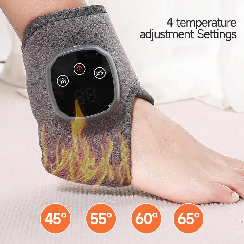 Electric Heat And Vibration Ankle Wrist Massager Hot Compress Therapy Ankle Massage Heated Wrap Support Brace Foot Protector thumbnail 3