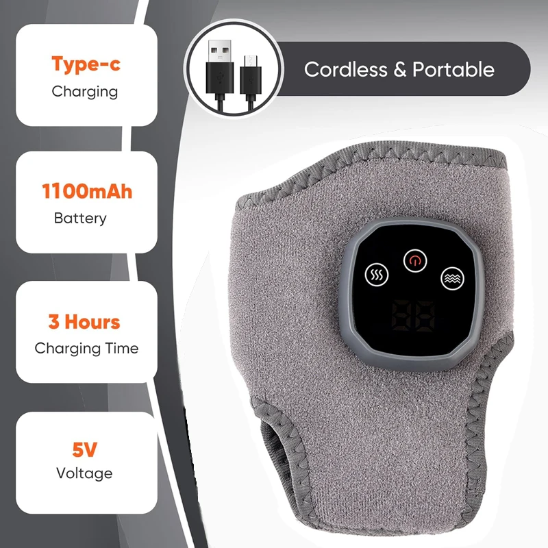 Electric Heat And Vibration Ankle Wrist Massager Hot Compress Therapy Ankle Massage Heated Wrap Support Brace Foot Protector thumbnail 5