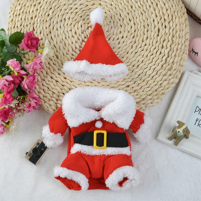 Cute Dog Santa Claus Outfit Christmas Costume for Small Dogs Cats Yorkie Cosplay Clothes Dress Up Jumpsuit Party Gifts Supplies thumbnail 4
