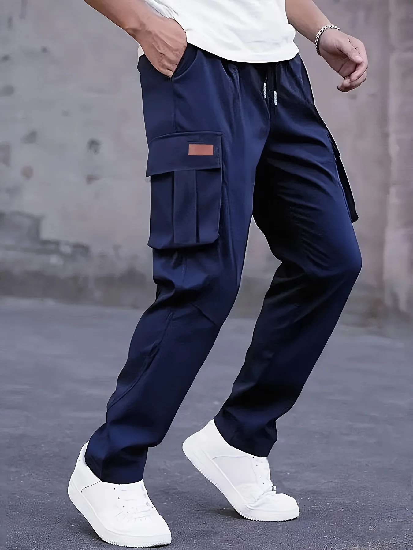 American style high street multi pocket workwear pants for men's new trendy loose straight leg versatile casual long pants thumbnail 4
