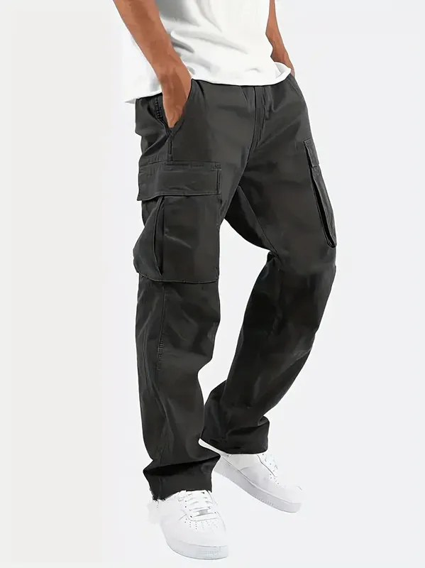 Men's loose straight leg workwear pants, men's spring and autumn American style pants, draped wide leg pants, men's thumbnail 5