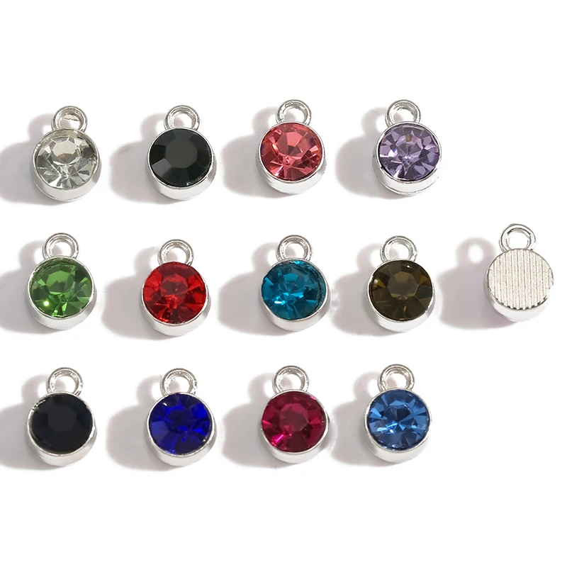 20pcs Colorful 10*7mm Birthstone Crystal Birthstone Charms Floating Charms for Handmade Birthday Jewelry Diy Accessories W483 thumbnail 2