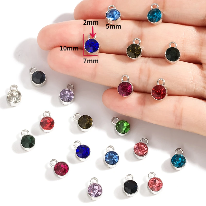 20pcs Colorful 10*7mm Birthstone Crystal Birthstone Charms Floating Charms for Handmade Birthday Jewelry Diy Accessories W483 thumbnail 3